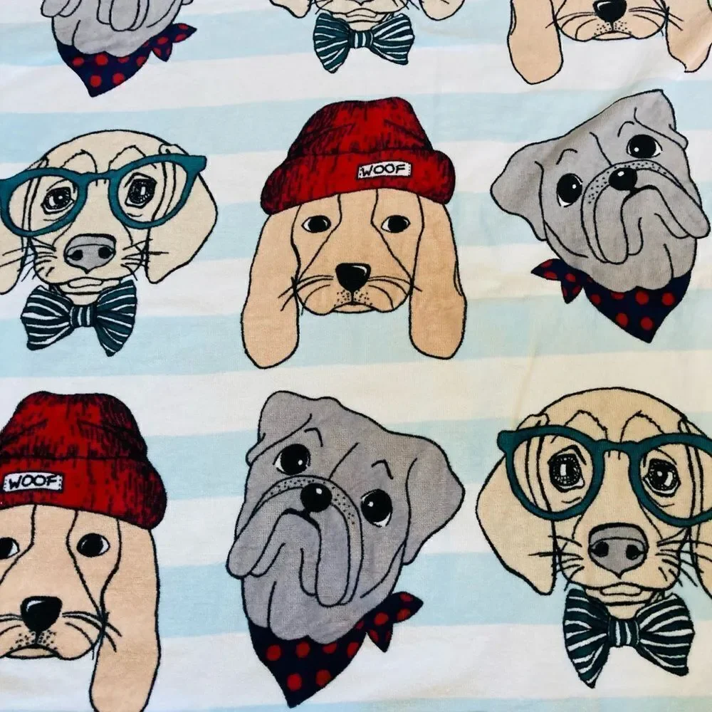 Preppy Dogs 4-pc Dog Print Bath Towels Set